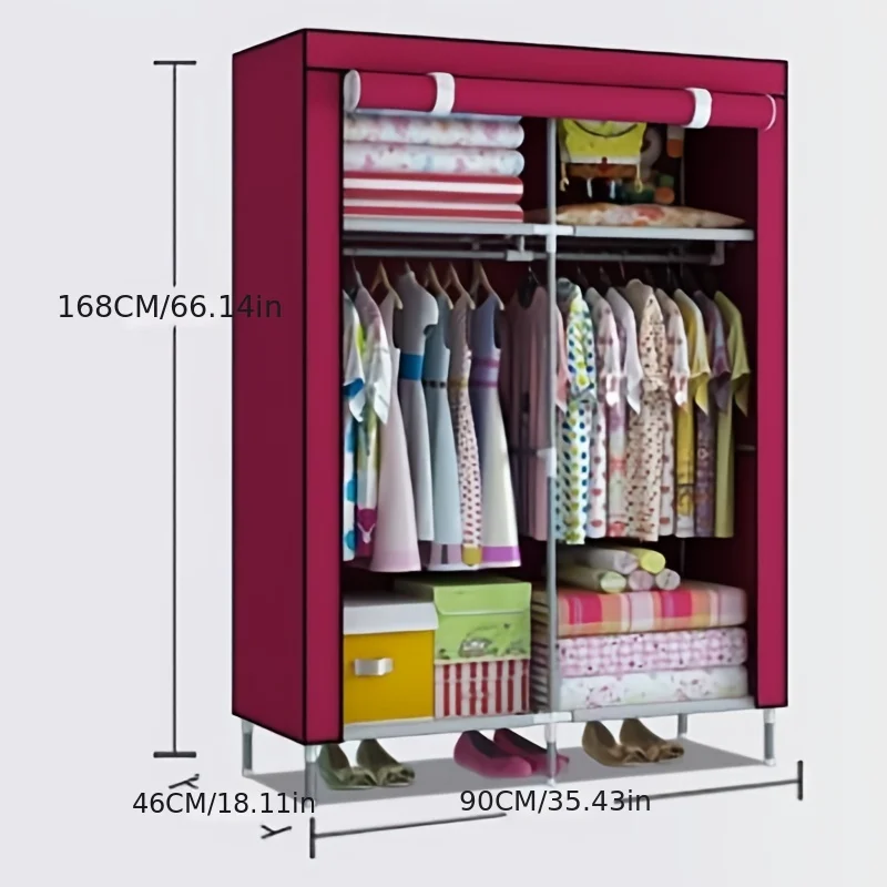 Armoire Placard Portable Armoire Penderie Portable - Rangement Vêtements Avec Housse, 5 Étagères Gain Place Dressing