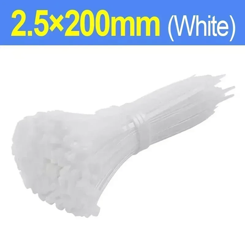 Attaches de câble en plastique et Nylon, 500/100 pièces, attaches de cordon autobloquantes, sangles de câbles réglables, boucle de fixation, fil de bureau et de maison, attaches à fermeture éclair