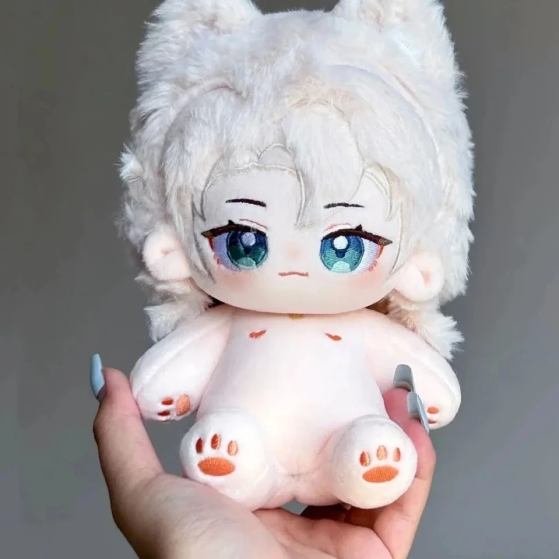 Albedo Game Genshin Impact 20cm Nude Body Plush Doll Toys Soft Stuffed Plushie a6127 albedo ob11 face genshin impact gsc ymy doll handmade water sticker finished faceplate anime game cosplay toy accessories