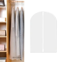 Clothing Dust Cover Transparent Thickened Washable Dust Bag PEVA Household Dust Cover Coat Suit Cover Hanging Pocket A 2