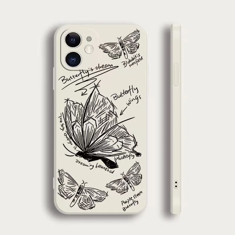 Case For Redmi Note 13 Cases Redmi 12 Case Line Butterfly Case For Xiaomi Redmi Note 13 Pro Plus 12S 11S 11 10S 10 13C Cover - Image 3