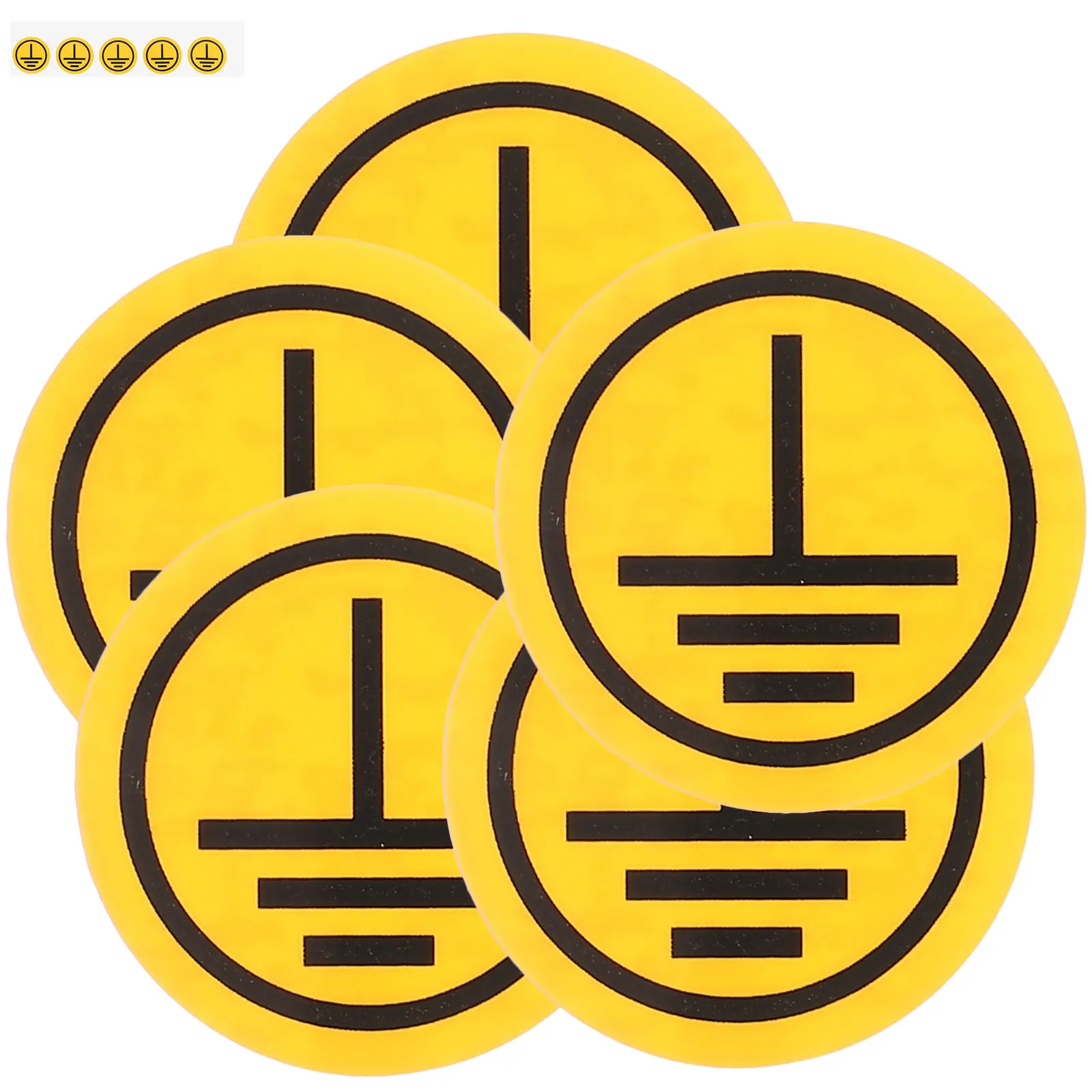 1장 접지 기호 라벨 전기 접지 스티커 전기 패널용 경고 데칼 차단기 박스 장비용 투명 직접 부착형