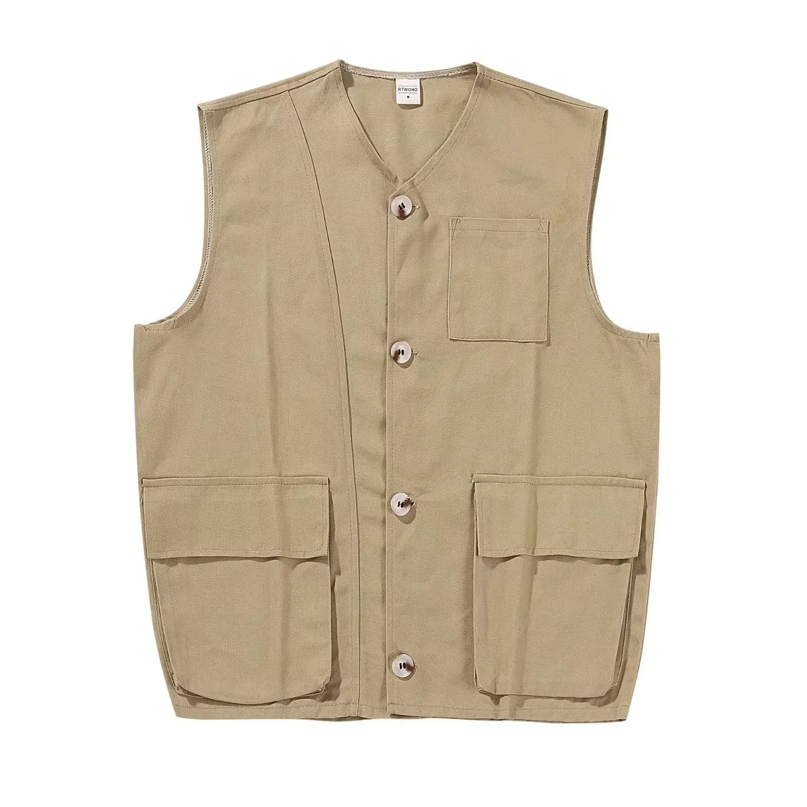 Spring Autumn New Solid Color Motorcycle Rider Vest Hong Kong Style Simple Trendy Student Wear One Piece Agent