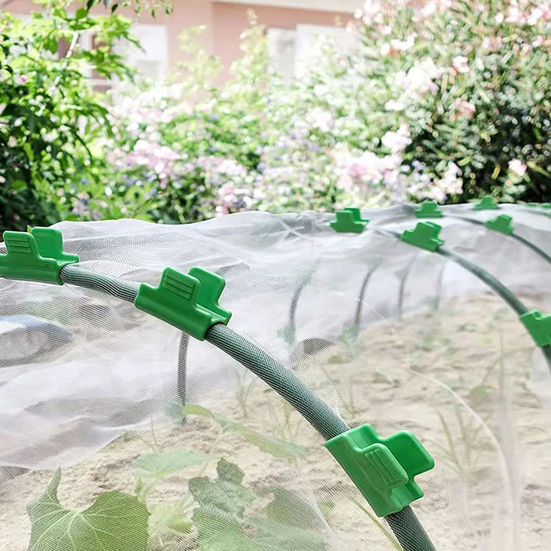 

10Pcs Greenhouse Clamps Film Row Cover Netting Tunnel Hoop Clip Frame Shading Net Rod Greenhouse Clamps Extension Support