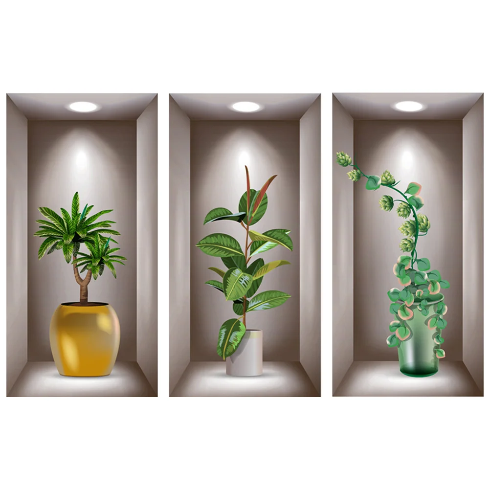

Creative Wall Decals Bedroom Background Stickers Bonsai Wallpaper Ornaments