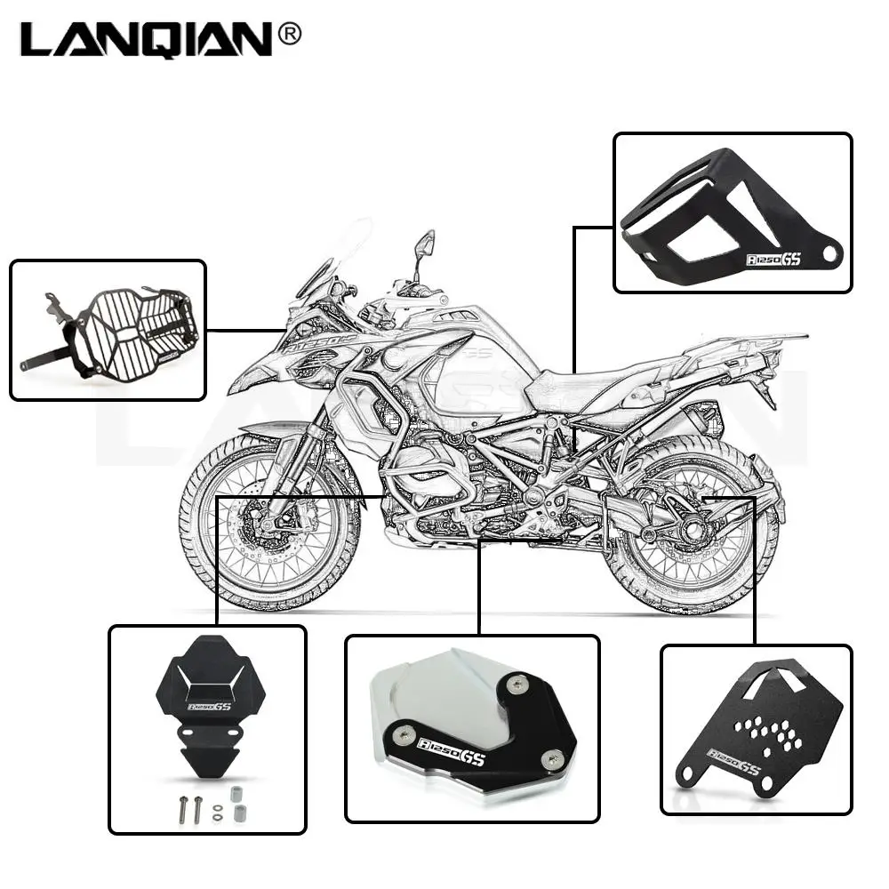 

For BMW R1250GS Motorcycle Accessories Engine housing protection Kickstand Rear Brake Cover R 1250 GS R1250 GS 2018 2019 Parts