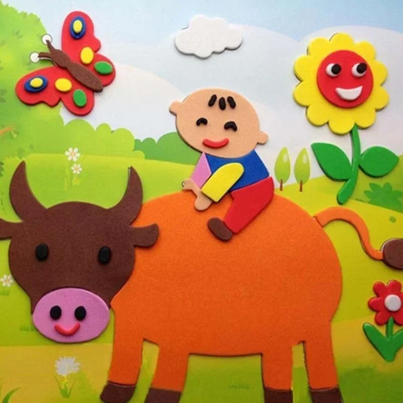 10PCS/Set Multicolor A4 Paper Sponge EVA Foam Papers Creative Design Animals Cardstock Children DIY Handmade Craft