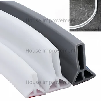 ฝักบัวน้ําBarrierพับSelfกาวซิลิโคนStrip Trim Splash Guard Bendable Showerเกณฑ์น้ําBarrier 1