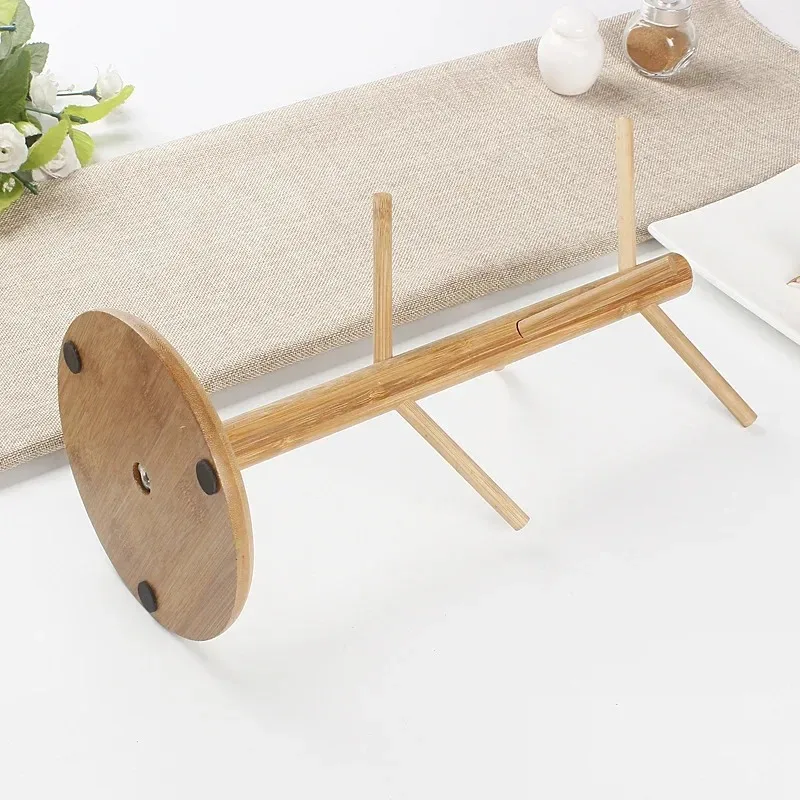 Cup Storage Holder Tree Shape Wood Coffee Tea Cup Storage Holder Stand Mug Hanging Display Rack Drinkware Shelf 6 Hooks 1 Set