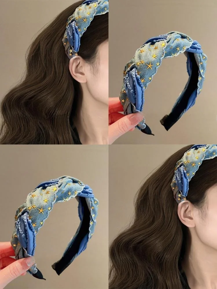 고한 인모 랩 U7064 고한 인모 랩 빈티지 청바지 루즈한 여성용 다목적 고한 인모 랩 인모 랩 고한 인모 랩