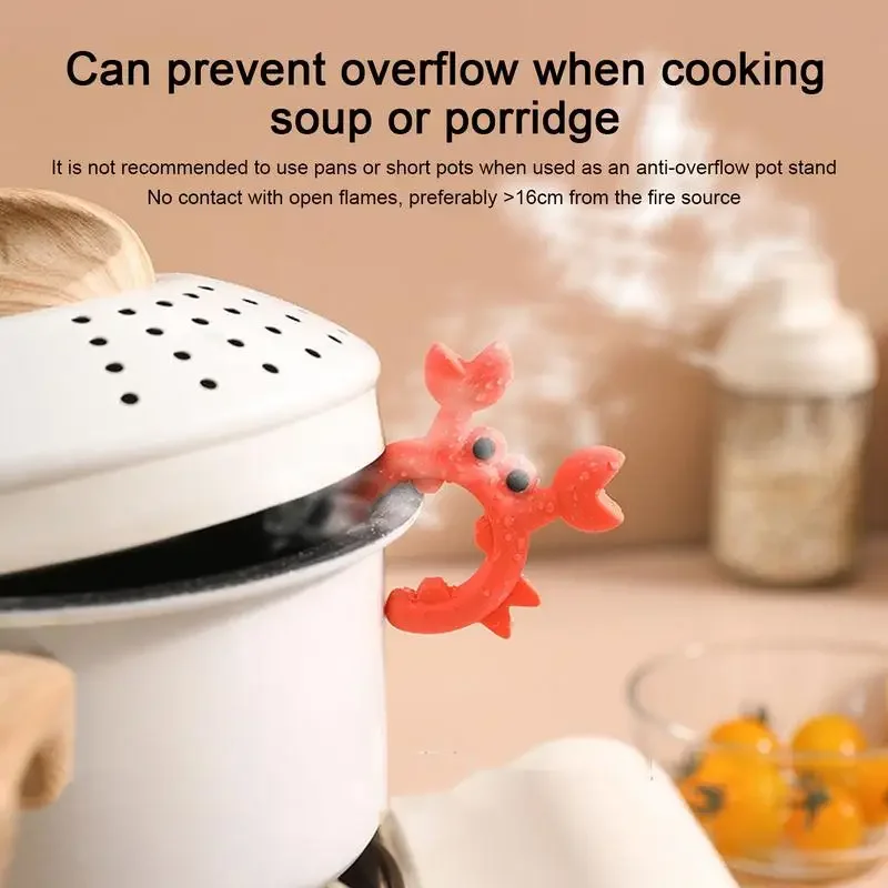 Creative and Interesting Crab Shaped Silicone Tableware Rack, Anti Overflow Stove Surface Wiping Knife Holder Kitchen Small Tool