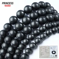 A++ Natural Matte Russian Shungite 6 8 10mm Loose Gemstone Beads for Jewelry Making Wholesale Crystal Beads DIY Accessories 1