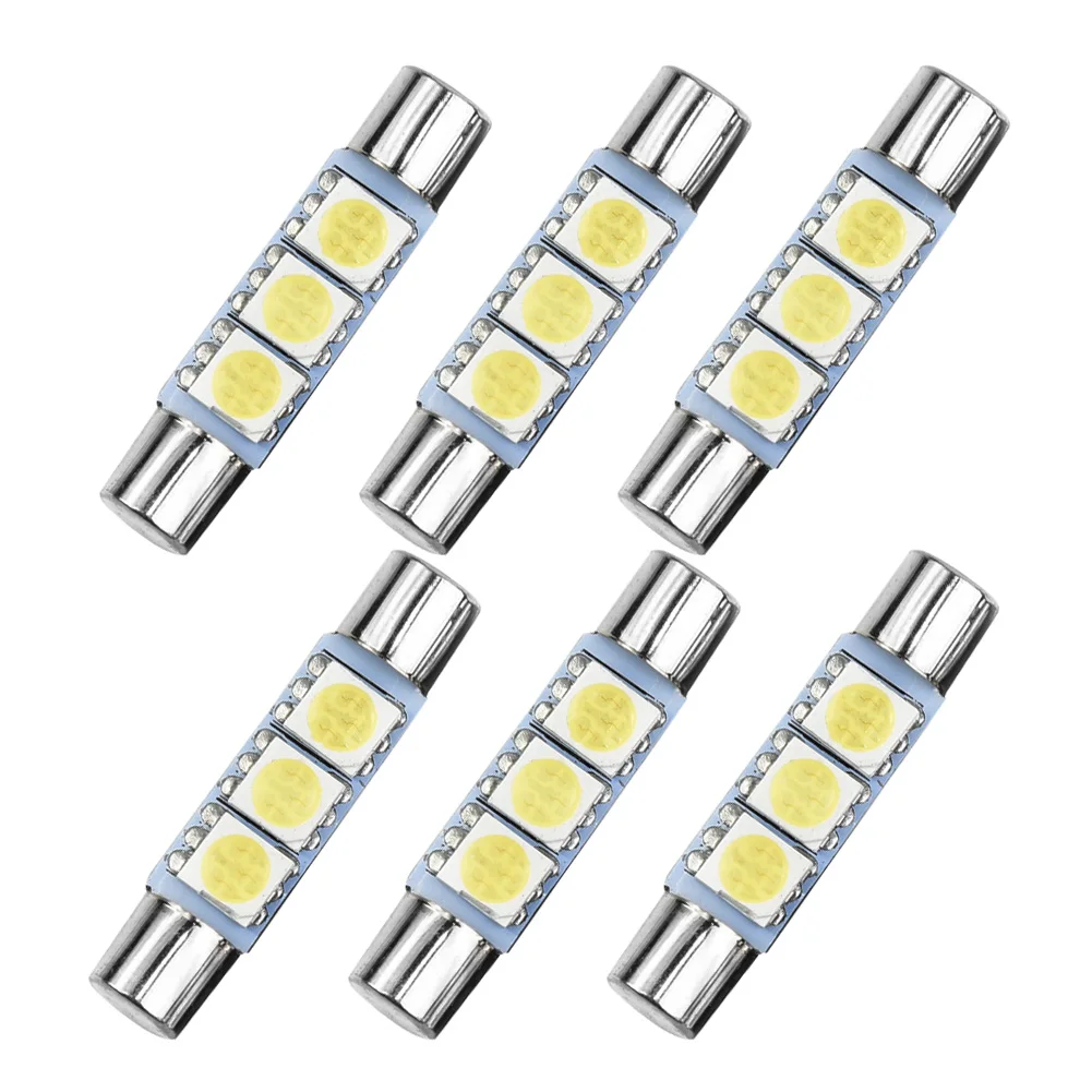 

Xenon White 3SMD 6641 6614F LED Bulb Sun Visor Makeup Low Power Consumption Plug And Play Car Accessories 5050 3-SMD