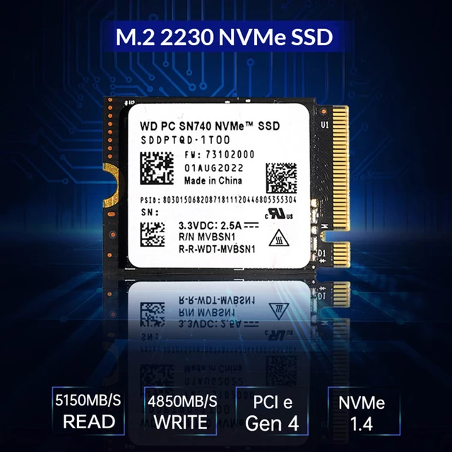 SSD interne M.2 NVMe 2230 Western Digital SN740 - 2 To (Compatible Steam  Deck, ROG Ally & Microsoft Surface - 256Go à 29,30€) –