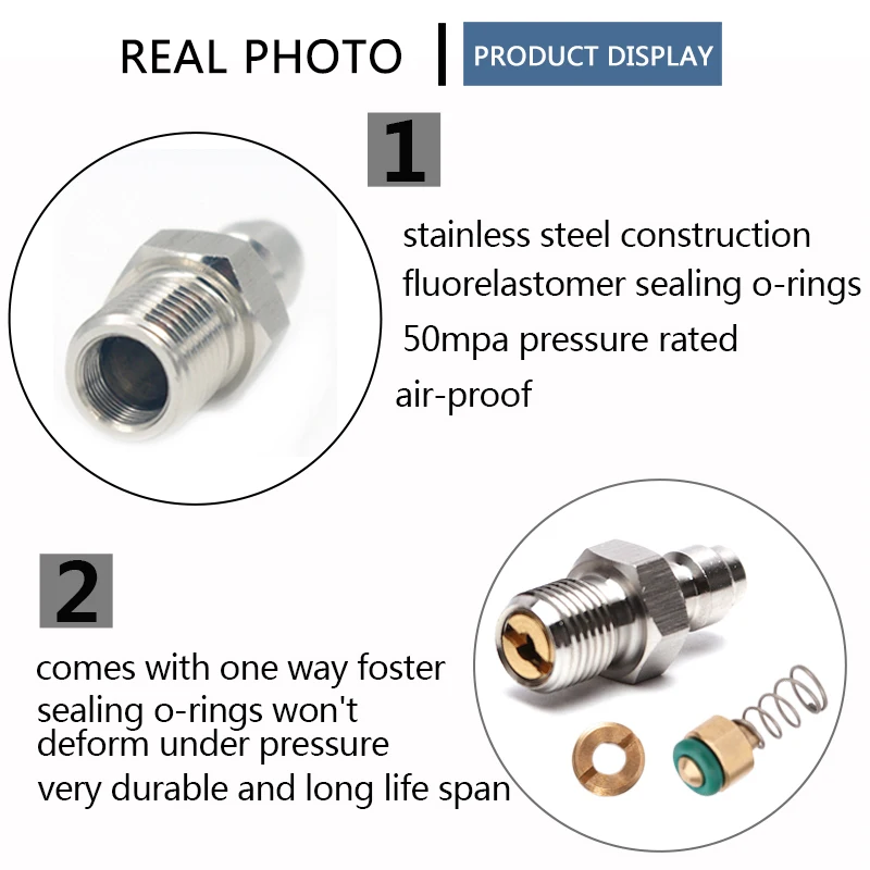 BSPP M10 NPT Thread Plug Connectors 8mm Filling Head Quick Disconnect Air Refilling Coupling Quick Release Fittings Socket quick connect fittings air pump parts 2pcs