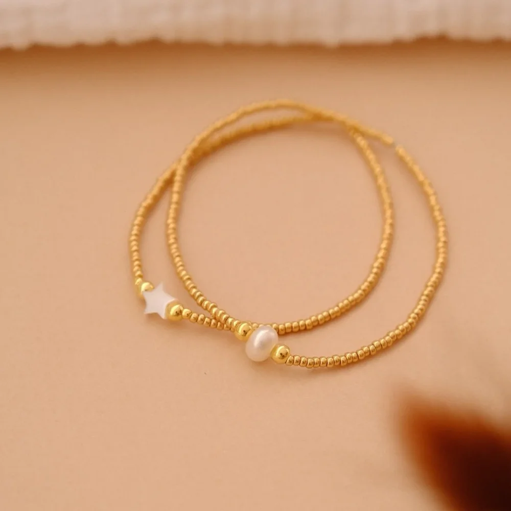 Kkbead Mode Miyuki zierliche Armband Schmuck für Frauen natürliche Perle Stern Charm Armbänder Gold Farbe Perlen Pulse ras