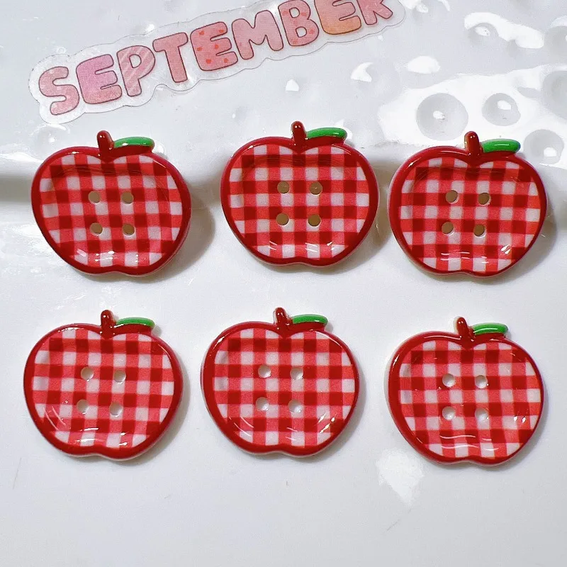 5/10/20/40Pcs Color Apple Shape Button Resin Ornaments DIY Garment Shoes Sewing Crafts Supplies DIY Handmade Patch 4
