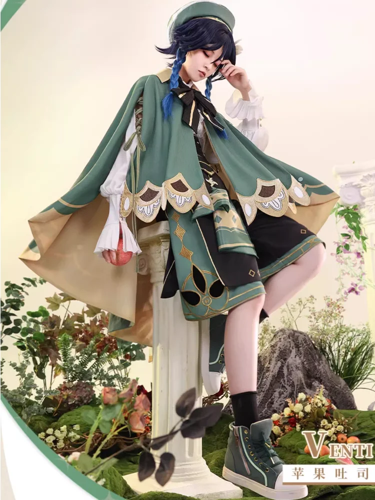 

Venti Daily Cos Clothes Game Genshin Impact Doujin Venti Cosplay Costume Men Party Role Play Clothing Comic-con Suit with Hat