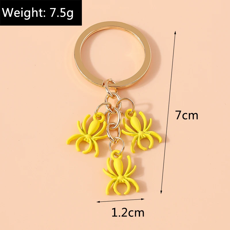 Neue Emaille Spinne Schlüsselbund Tier Schlüsselring Anhänger für Auto Schlüssel Halter Frauen Mädchen Handtasche Dekor DIY Schmuck Geschenk – Detail 6