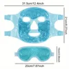 Cooling Ice Face Eye Mask for Reducing Puffiness, ,Hot/Cold Pack with Soft Plush Backing (Blue(1* Eye Mask+1*Face Mask)) 2
