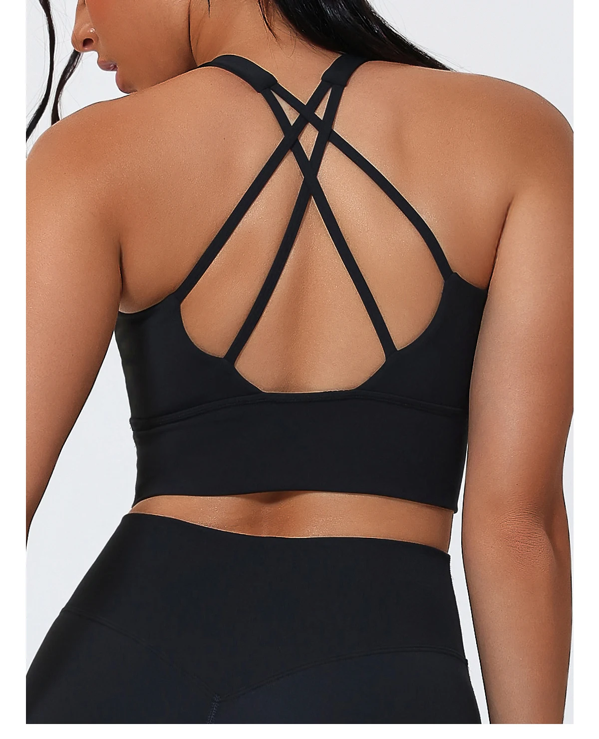 Rückenfreies, schnell trocknendes Sport-Tanktop für Damen, ärmelloses Stütztanktop für Damen, stoßdämpfendes, kurzes Lauf-Top, speziell für das Fitnessstudio – Detail 23