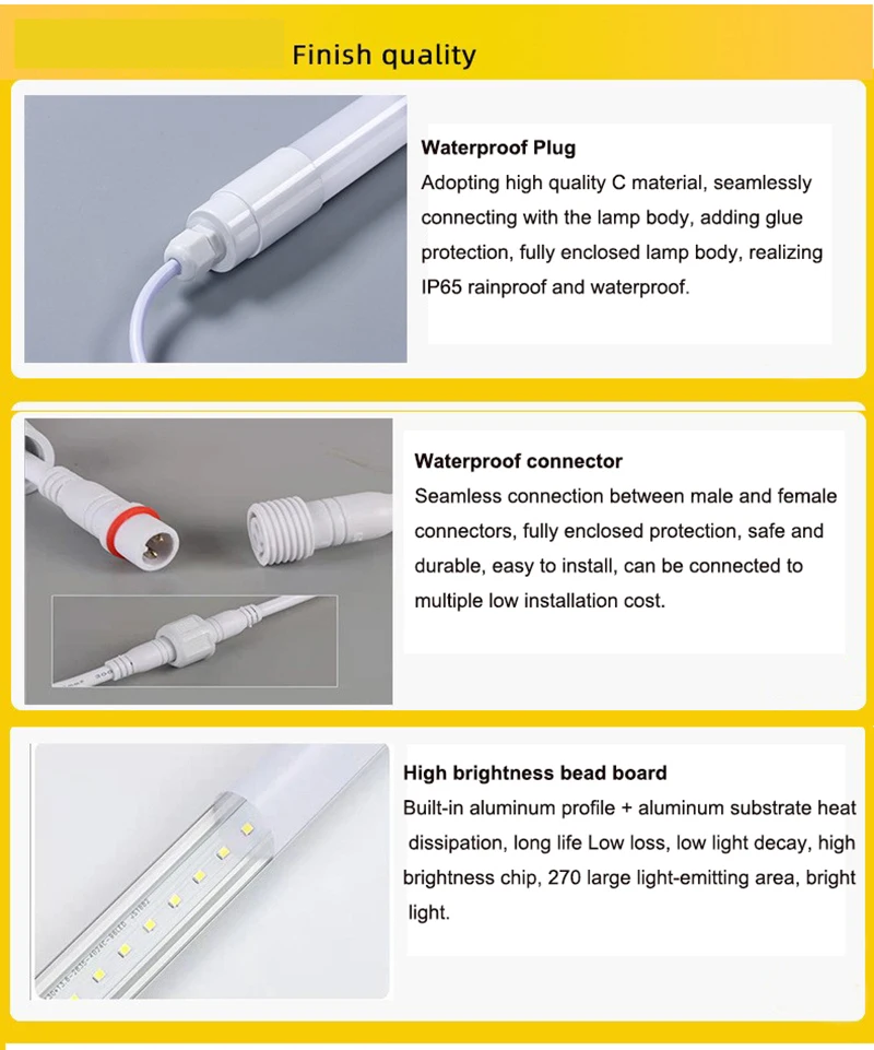 Waterproof T8 Tube Light Refrigerator LED Integrated Outdoor Advertising Lightbox Super market Display Cabinet Lamps