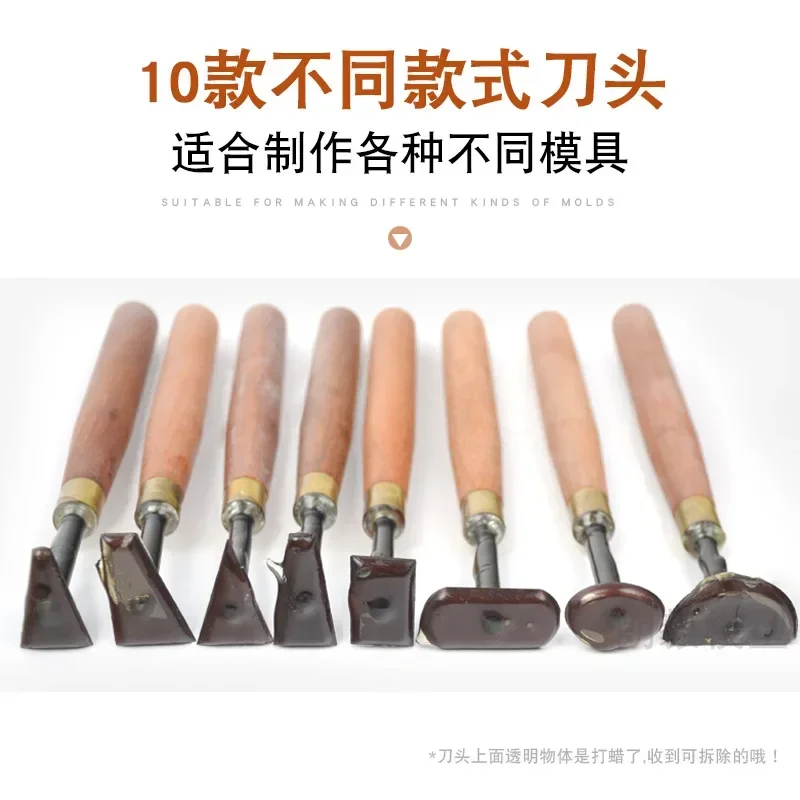 나무 손잡이 스크레이퍼 세라믹 트리밍 나이프 석고 분말 조각 수리 도구 모델 빌딩 수제 도구 DIY