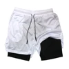 Men's Double Layer Fitness Shorts Men Fitness Gym Training 2 in 1 Sports Shorts Quick Dry Workout Jogging Double Deck Summer 4