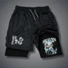 Summer 2-in-1 Shorts Letter Print Double Layer Shorts Gothic Casual Short Pants Summer Y2k Short Pant Running Shorts for Men 1