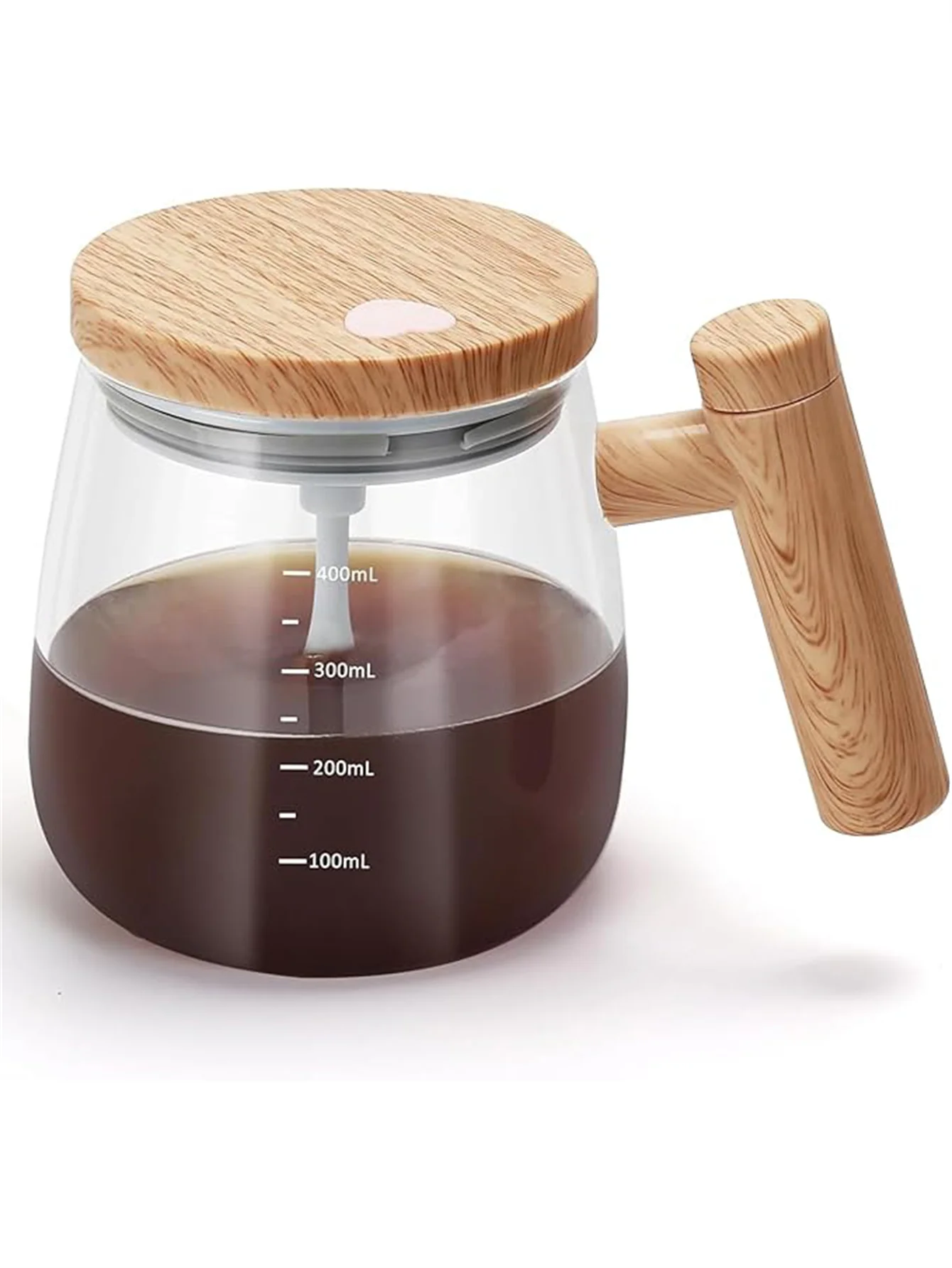 뚜껑이 있는 자체 교반 커피 머그잔, 400ML 전기 믹싱 컵, 자동 교반 커피 머그잔, 믹싱 유리, 가정용 회전