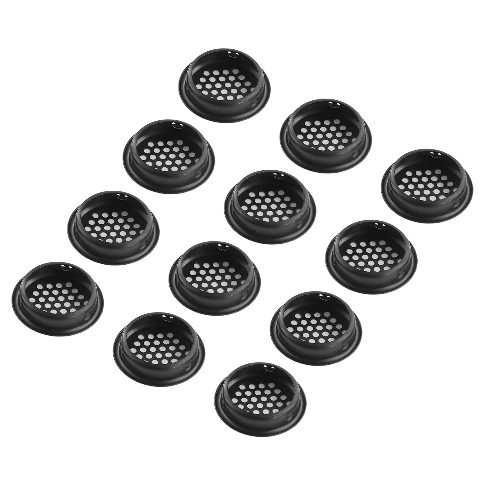 

Ventilation Grilles Air Vent Holes Black Durable Home Improvement Louver Hole Round Soffit Stainless Steel 12pcs