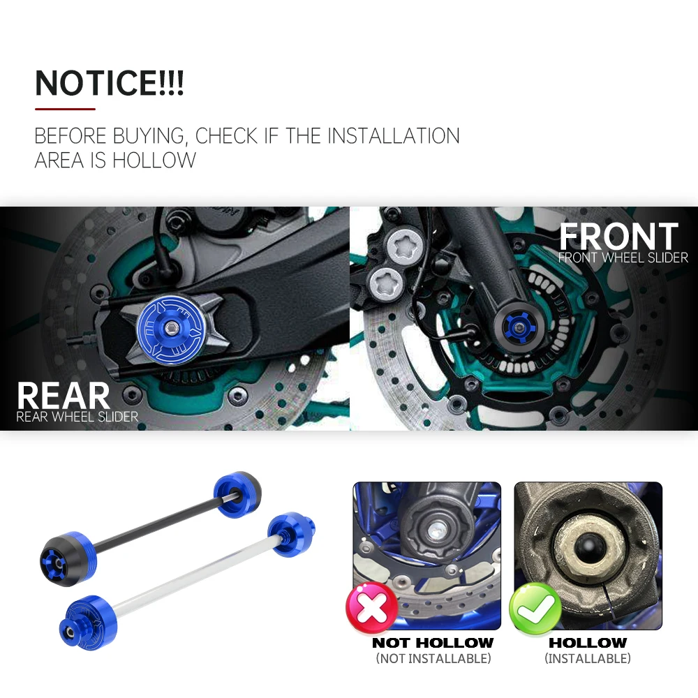 MT07 Front Axle Crash Slider For YAMAHA MT-07 FZ-07 XSR700 2014-Motorcycle Rear Wheel Stand Screw Swingarm Spools MT FZ 07 motorcycle stand