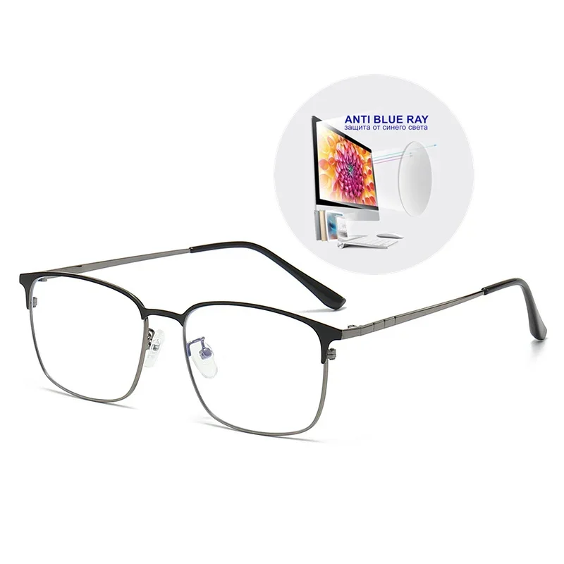 Prescription Glasses For Myopia -0.5 To -10 Blue Light Blocking Or Photochromic Lenses Alloy Frame Eyewear Men Women F579