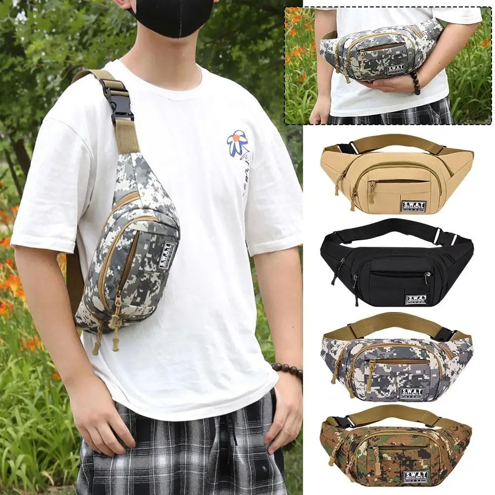 

Waist Bag Travel Camouflage Messenger Bag Hiking Backpack Fishing Molle Sports Camping Army Men Bags Hunting Sling Chest W4P3