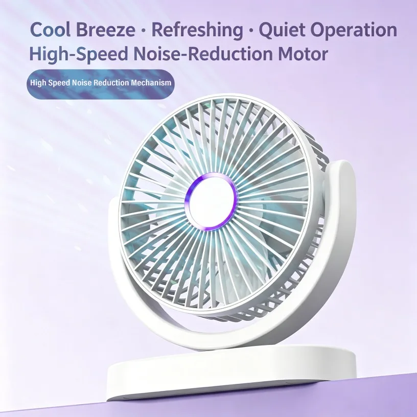 Ultra-Quiet Adjustable Desk Fan with Natural Circulation