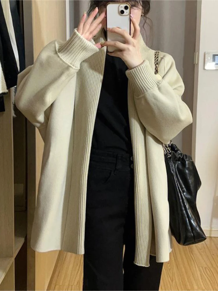 

Cardigan for Women Top Sweater Coat Autumn Winter New Loose Vintage Mid Length Knitted Fashion Loose Cardigan Womens Clothing