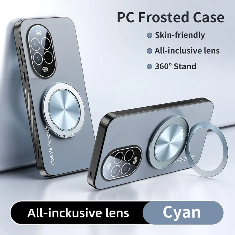 Luxury Matte Frosted Protective Phone Case with 360° Magnetic Bracket Stand