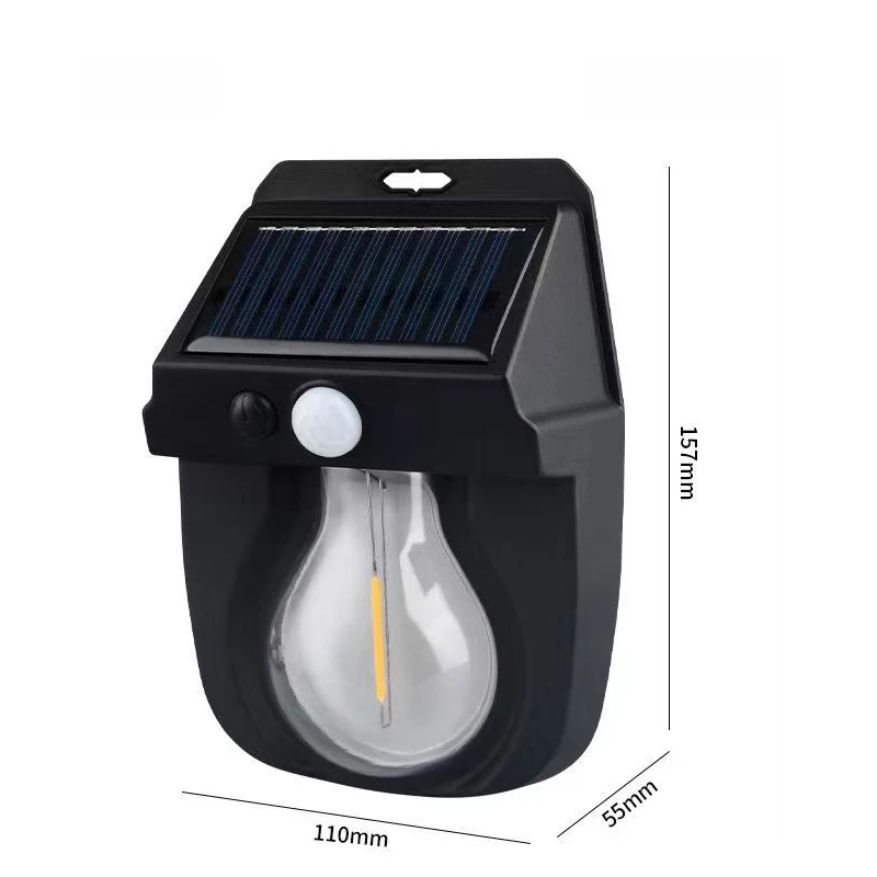 Waterproof Solar Powered Outdoor Wall Light with Motion Sensor for Security and Decoration
