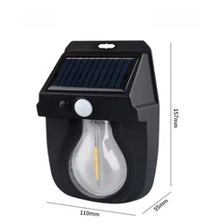 Waterproof Solar Powered Outdoor Wall Light with Motion Sensor for Security and Decoration (Round)