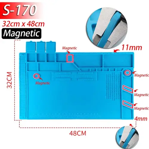 Soldering Station Mat Silicone Work Mat Heat Resistant 932°F Anti-Static Magnetic Mat for Electronic Phone Laptop Watch Repair - Image 13