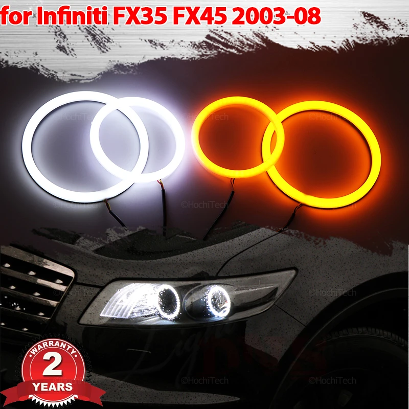 Cotton Smd Led Angel Eye Bulb Halo Ring White Yellow Lamp Car Daytime Running Light Drl Styling Per Infiniti Fx35 Fx45 2003-2008