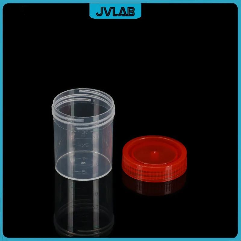 Plastic Urine Container Cup 40 ml Plastic Vials Screw Cover Sputum Cup Height 45mm EO-Sterilized Individual Package 50/PK