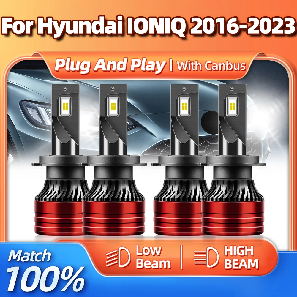 Turbo LED Headlight H7 9005 HB3 Canbus Car Lights 240W 40000LM Auto Headlamp For Hyundai IONIQ -