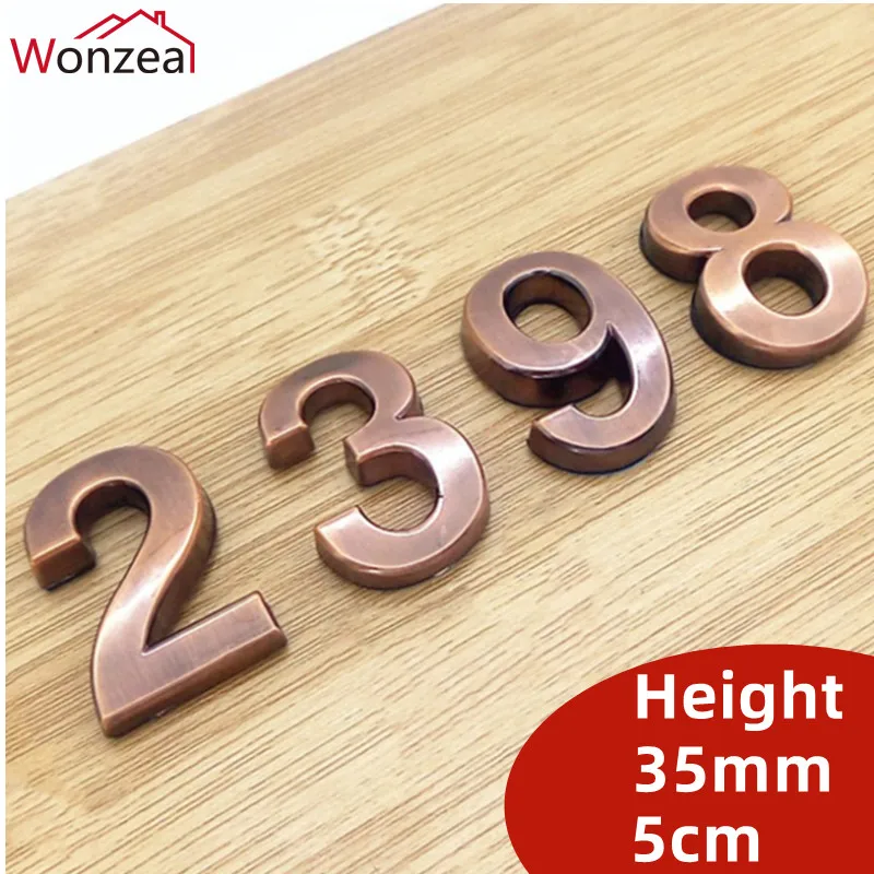 House Number Signs House Numbers Number Plate Door Signs 35mm/50mm Bronze Number House Hotel Door Number Address Digits Sticker Plate Sign 0-9