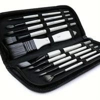 10pcs Artist Paint Brush Set with Carrying Case for Watercolor Acrylic Gouache Oil and Tempera Face Painting 1
