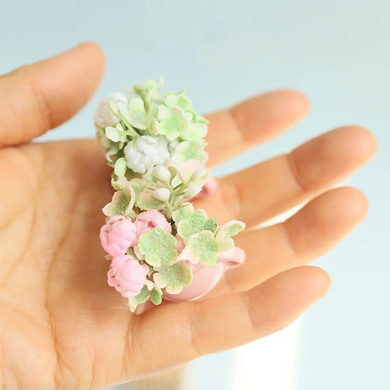 

1pc Dollhouse Miniature Potted Plants Vase Simulation Tree Flower Doll House Furniture Decoration Accessories Random Color