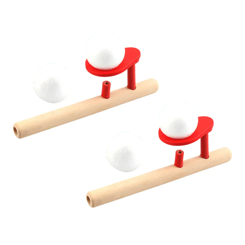 

2 Sets Suspension Ball Blowing Machine Children Pipe Toy's Kids Balance Toys Floating Funny Wood Balls Blowpipe