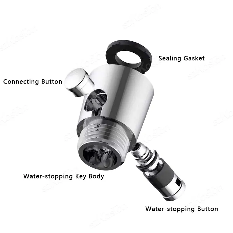 Shut-off Valve Flow Limiter Shower Head One-Button Pause Water Stop Valve for Shower Head Hand Bathroom Accessories shower head diverter valve diverter valve faucet valve t adapter valve