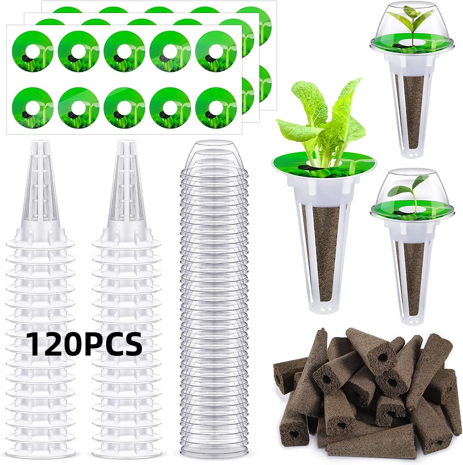 120Pcs Kit Di Coltivazione Idroponica Grow Spugne Blocks Seed Pod Kit Piantare Cesto Per Sistema Di Coltivazione Di Erbe Per Piante Aeromarden