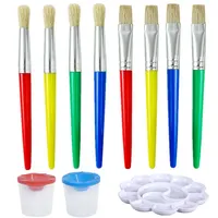 Kids Paint Brushes Set Toddler Chubby Paint Brushes Round and Flat Preschool Paint Brushes for Acrylic Paint Washable Paint 1
